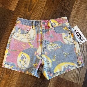 GUESS ORIGINALS Classic Printed Aged Denim Short
